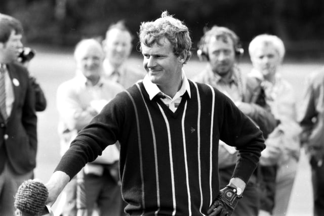 Scottish golfer Sandy Lyle playing in the Scottish Pro-Am golf match at Haggs Castle in August 1985.