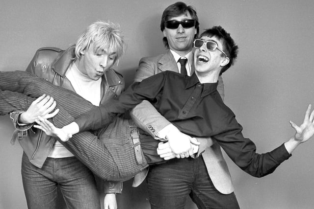 Sarah L Robson would love to go back to the late 1970s or early 1980s to 'see the Toy Dolls from the beginning'.
Here they are at the Sunderland Echo offices in March 1981.