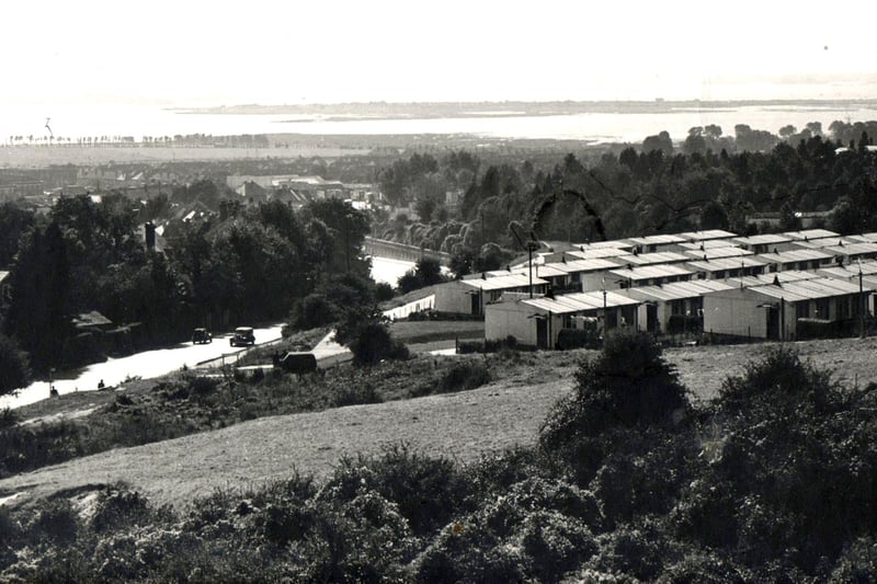 A 1940's view from Portsdown Hill overlooking the prefabs erected north of the Southwick Hill Road.