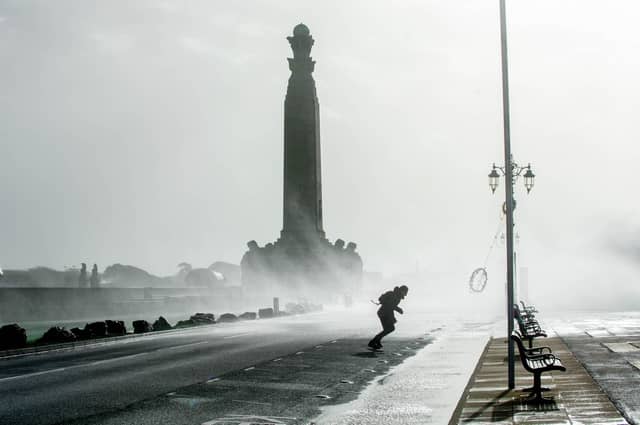Storm Eunice in Southsea. Picture: Habibur Rahman
