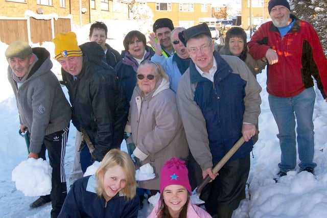 Residents from Darley Avenue in Kirkby who cleared snow from their cul-de-sac to allow an ambulance through in December 2010