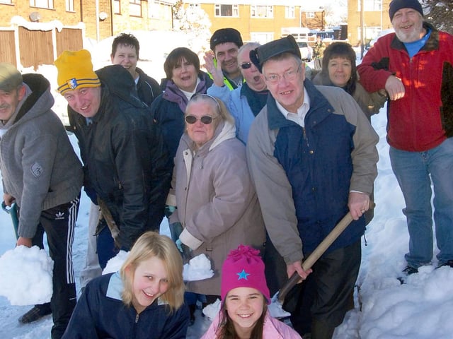 Residents from Darley Avenue in Kirkby who cleared snow from their cul-de-sac to allow an ambulance through in December 2010
