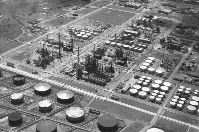 Aerial shot of the refineries at Grangemouth, Stirlingshire in June 1966.