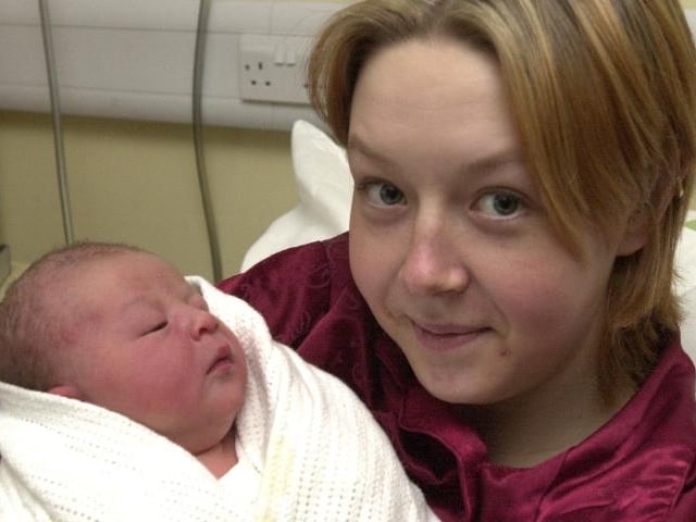 Lisa Bainbridge with son Jack born Christmas Day 2000.