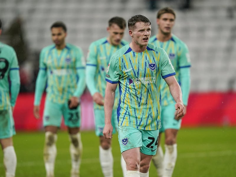 Beaten for Bradley’s header with Pompey’s defence all at sea in the first half. Once again nothing wrong with Northern Irishman’s drive and determination but didn’t translate into influence on this occasion.