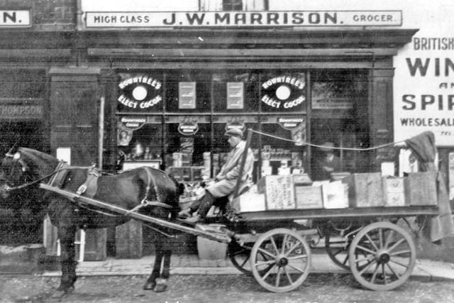 J W Marrison's shop at 71 Baslow Road, Totley, 1925 (S15706)
