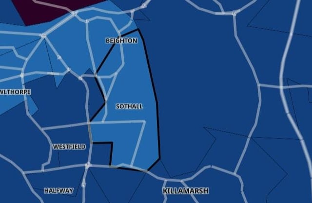 This neighbourhood has seen rates of positive Covid cases fall by 46.7 percent with an infection rate of 151.8 per 100,000 people.