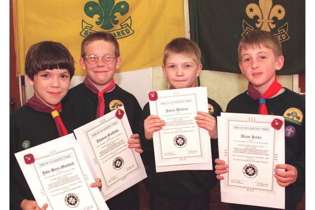 At the Scout Headquarters of the 37th Doncaster troop Greenfield Lane, Balby in 1999 where four cubs received first aid certificates after successfully completing a coure instructed by the St John Ambulance Brigade