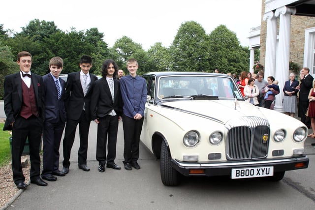 NDET 26-6-12 MC 17
Netherthorpe Year 11 pupils arrive in style at their prom on Tuesday evening at Ringwood Hall - Joshua Schofield, Reece Wilkinson, Essaam Khalill, Jack Sargeson and Thomas Beresford