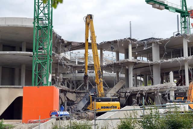 Demolition work is underway at the University of Sheffield site across from Weston Park Hospital