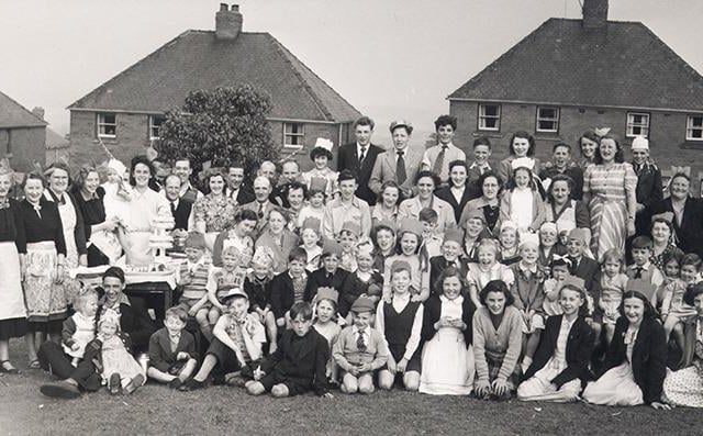 Enjoying a Coronation party at Grenoside School, Sheffield, in 1953