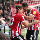 George Baldock (right) will make his 150th appearance for Sheffield United on Saturday. Alistair Langham / Sportimage