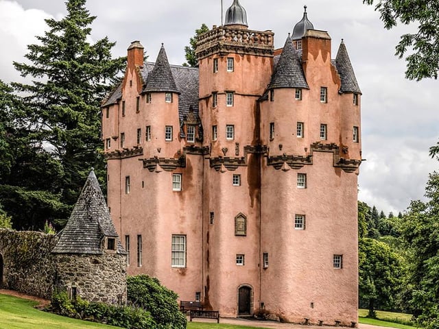 The bright pink Craigievar Castle is said to be the inspiration for Walt Disney’s Cinderella Castle and popular amongst Instagrammers