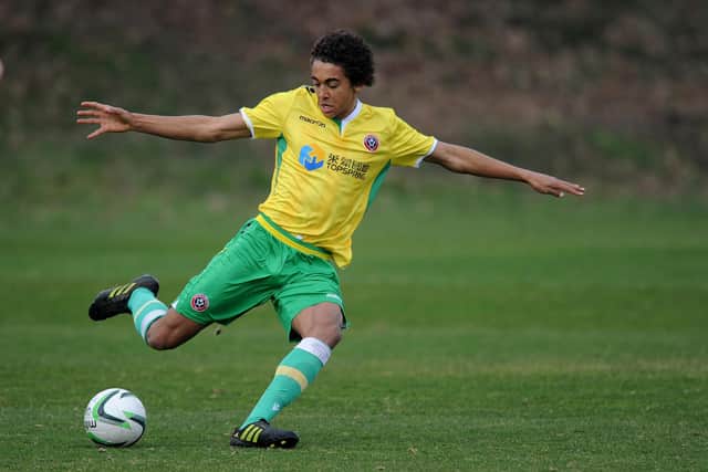 Dominic Calvert-Lewin in his Sheffield United U18s days - © BLADES SPORTS PHOTOGRAPHY