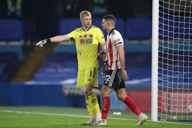 Already a goalkeeper light, Sheffield United will be hoping Aaron Ramsdale, pictrured with John Egan, is not injured on England under-21 duty: Peter Cziborra - Pool/Getty Images