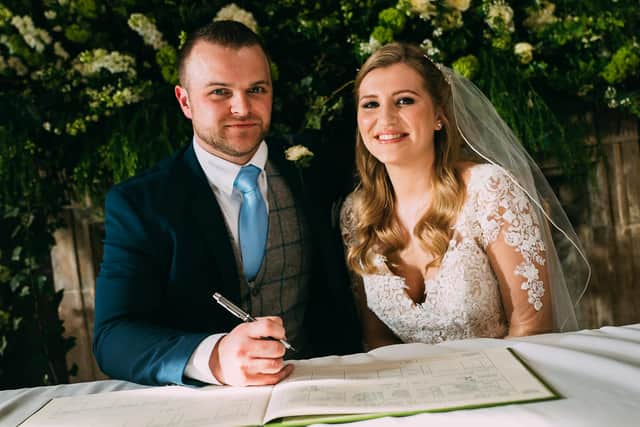 Michelle and Owen's wedding day was filmed for Married at First Sight in March 2020. Picture: Channel 4.