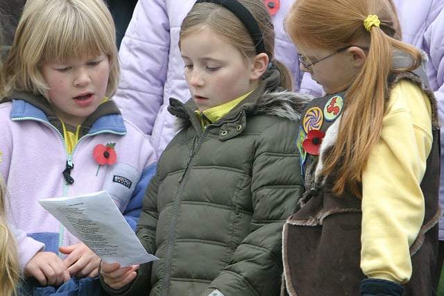 Buxton remembrance service were Brownies in the crowd joined in with the hymn singing in 2007