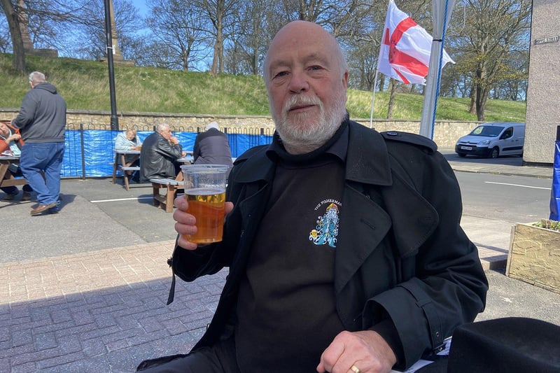 Dave Bell had a pint in the sun at the Nursery Inn, Hart Lane. Picture by Frank Reid