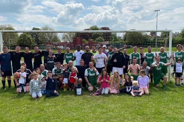 Football match nets funds for young carers in Sheffield, group shot