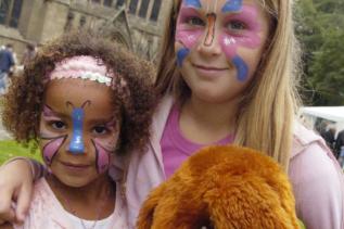 Five year old Siah Pritchard outside of St George's Church in 2006.
