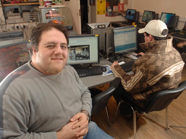 Subhi Hashwa, owner of E-Corner internet cafe, Blackfriars Street, pictured in 2006.