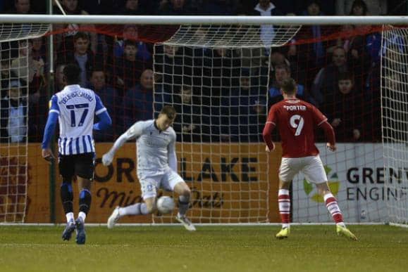 Bailey Peacock-Farrell made a classy double save to keep Sheffield Wednesday ahead at Crewe Alexandra.