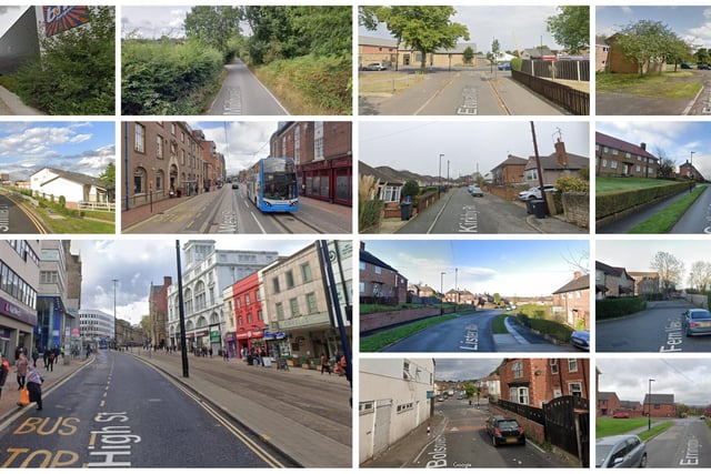 The 13 streets pictured here were involved in the highest number of reports of antisocial behaviour in Sheffield in January 2023