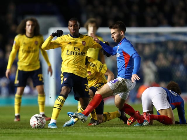 Ben Close battles for possession with Eddie Nketiah in the first half