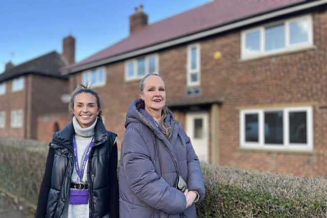 Helen Eadon, who runs The Link Community Hub in Stradbroke, Sheffield, pictured with her daughter, Ellie. Helen received a surprise visit on the BBC's The One Show from actress Denise Welsh after being nominated for a 'One Big Thank You'. Photo: Sheffield College