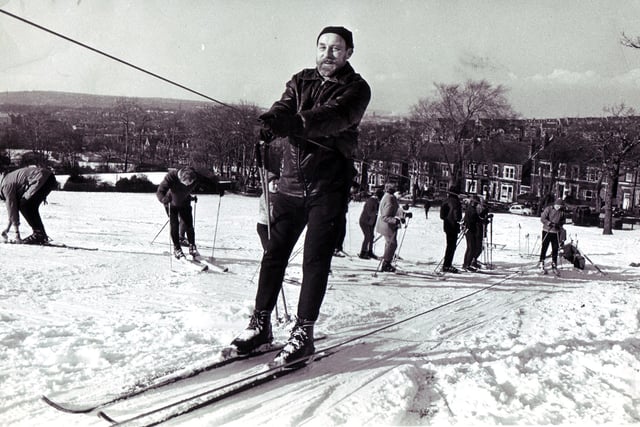 Ski-ing run in Meersbrook Park March 1970