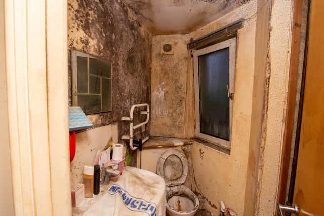 Mould in one of the apartment bathrooms. Picture: Habibur Rahman