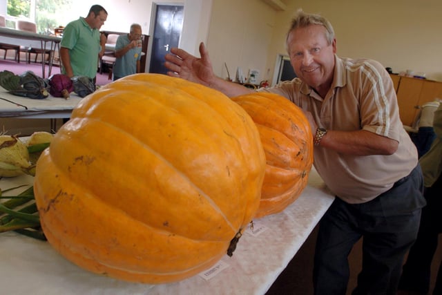 Arthur Allen with his pumpkins in the Horticultural Show at Maltby Festival in 2006