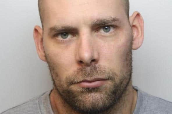 Pictured is Damien Bendall, aged 32, formerly of Chandos Crescent, Killamarsh, who was sentenced to 'whole life' imprisonment after he murdered his partner, her two children and one of their young friends.