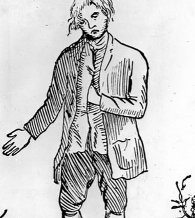A drawing of a man who was left hanging in Sheffield for over 35.
