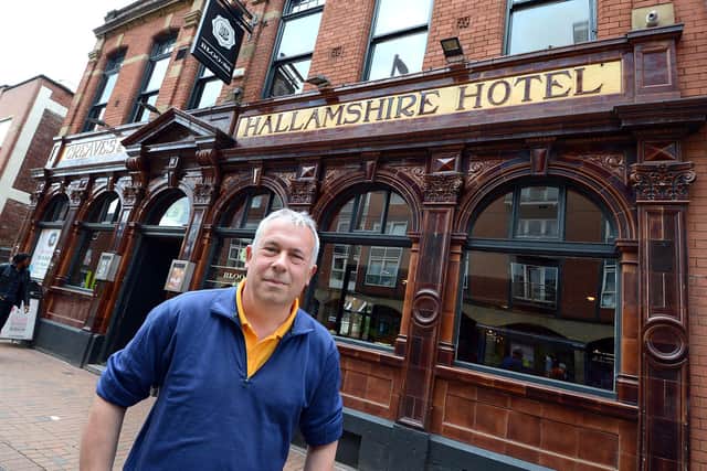 Dave Pickersgill, of Sheffield CAMRA, outside Bloo 88 in West Street, Sheffield.