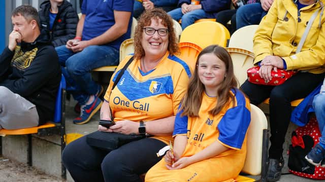 Mansfield Town fans before the match with Harrogate.