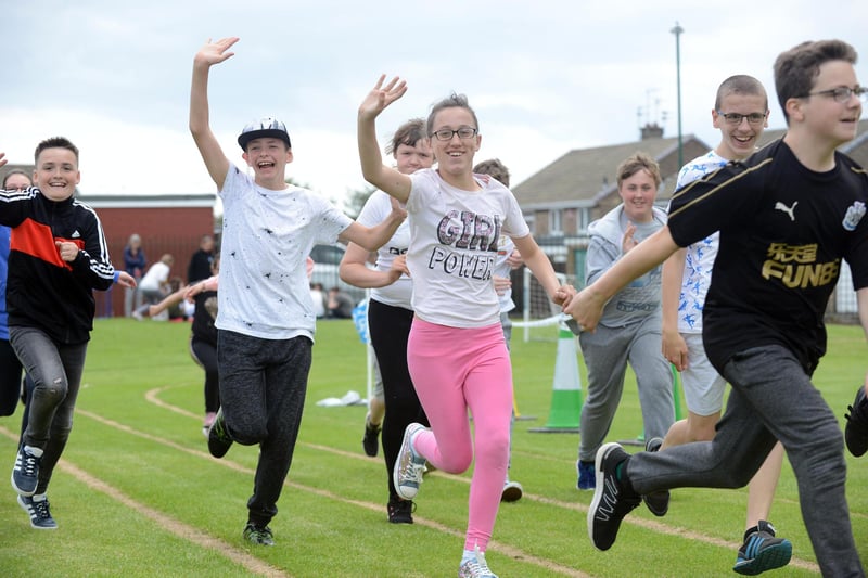The Race For Life team at Epinay Business and Enterprise School in 2019. Who do you recognise?