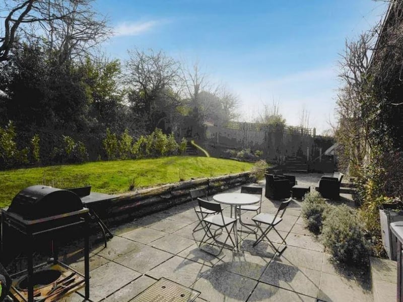 This outdoor area comes with the property.