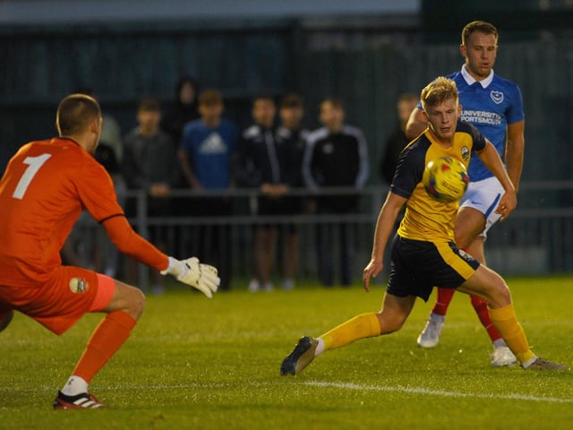 Midfielder Bryn Morris has an effort on goal.  Picture: Sarah Standing (010920-6684)