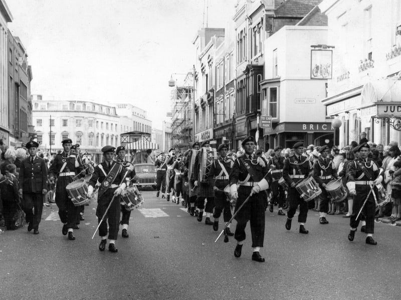 Portsmouth cadets from 1189 Squadron parading in Commercial Road, Portsmouth in 1964.