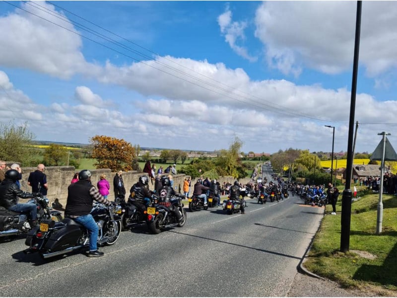 Bikers rode to the crash site.
