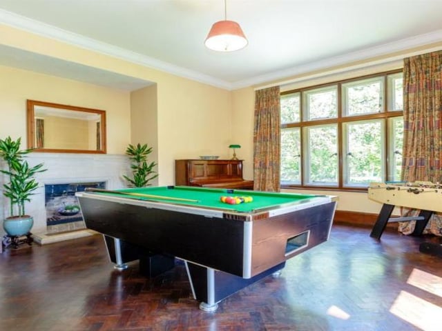 The snooker room is the perfect place for entertaining guests.
