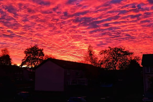 Another glorious red skyline, this time over Banknock.