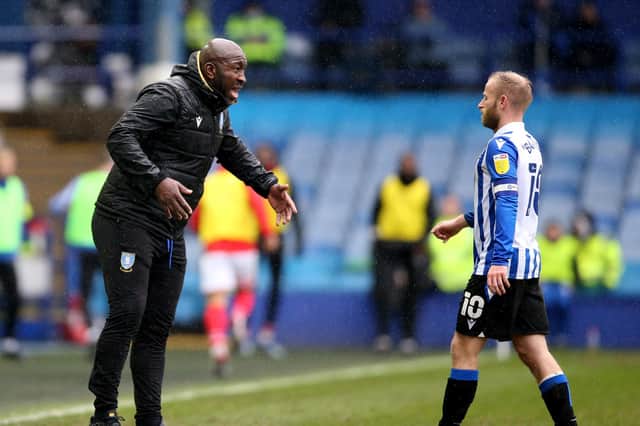 Sheffield Wednesday manager, Darren Moore, during the Rotherham game. (Nigel French/PA Wire)