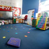 Empty floor spaces in the Reception classroom - Martin Rickett/PA Wire