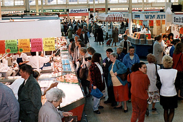 Shoppers in the busy Castle Market in July 1996