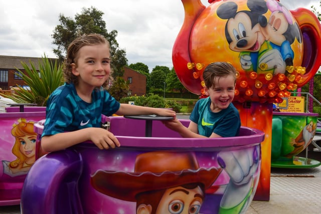 Alice House Hospice, in Wells Road, Hartlepool, held their first summer fair in 2018. Luke (7) and Daniel (5) McCann were pictured on one of the rides.