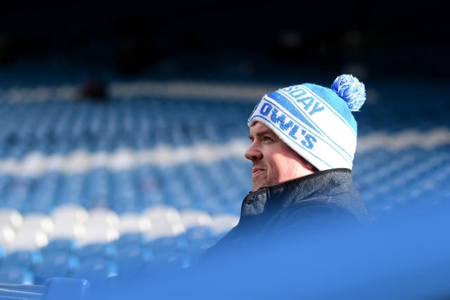 An Owls fan appears to have the ground to himself before the FA Cup clash with Swansea City at Hillsborough in February 2018.