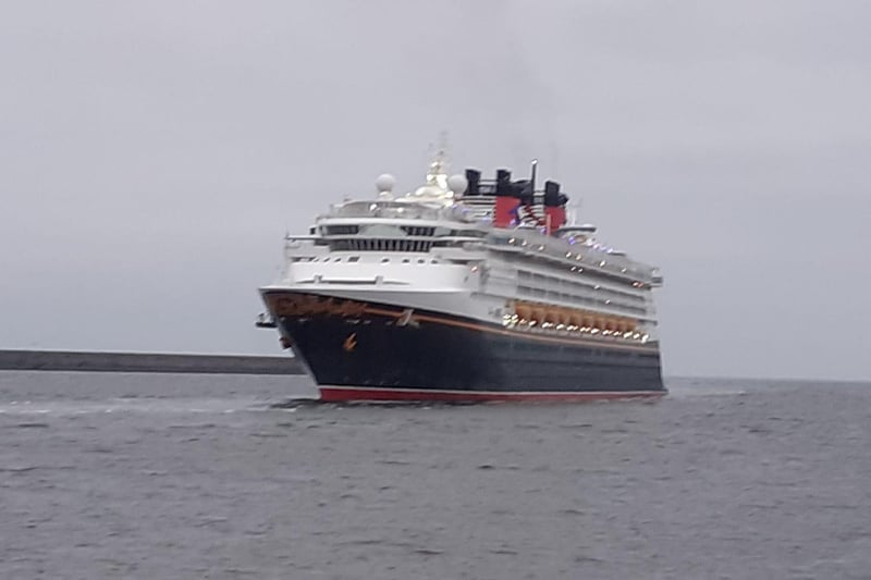 The arrival of Disney Magic on the Tyne on Friday.