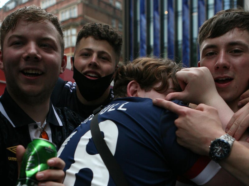 Scotland fans had been asked not travel without a ticket for the game or a safe place to watch it, but as this picture of fans gathered together in Leicester Square shows, there will be a lot of Tartan Army footsoldiers partying tonight.